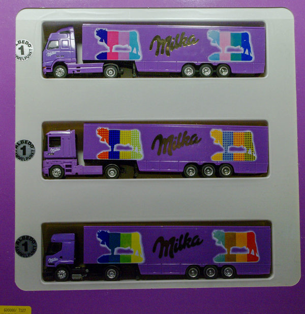 Albedo 600000 H0 Milka 3er Set Designer Trucks