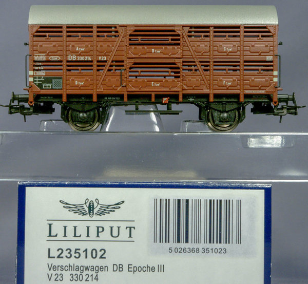 Liliput 235102 H0 Verschlagwagen V23 der DB. Epoche III. DC - System.