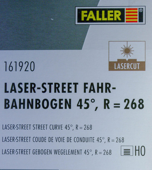 Faller 161920 H0 Laser-Street Fahrbahnbogen 45°
