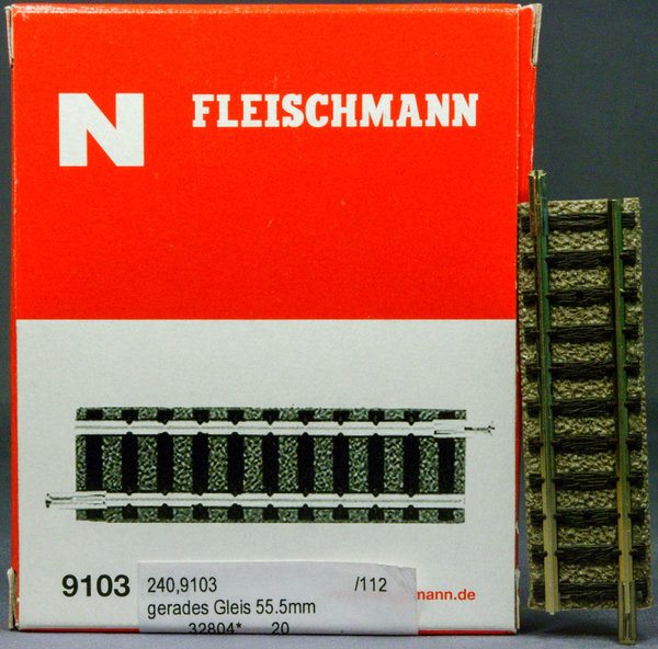 Fleischmann 9103 N Gerades Gleis. Länge 55,5 mm