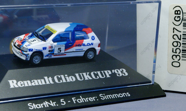 Herpa 035927 H0 Renault Clio 16V UKCup 93 Harlow Nr. 5 Simmons
