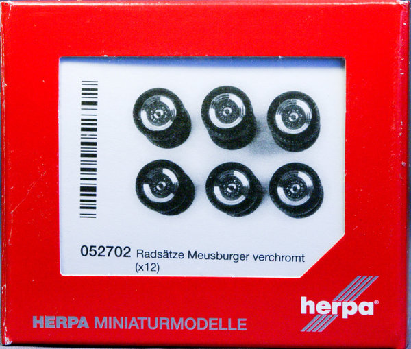 Herpa 052702 H0 Radsatz für Volumenauflieger, verchromt (12 Stück)