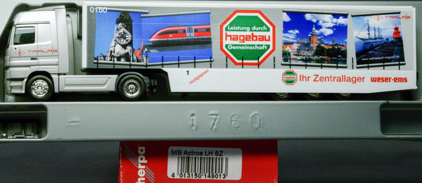 Herpa 149013 H0 MB Actros LH Safeliner-Sattelzug "hagebau"