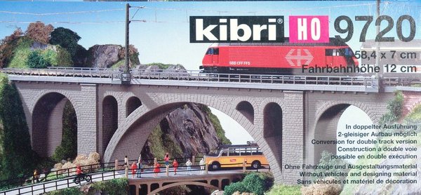 Kibri 9720 H0 - Hölltobel-Viadukt eingleisig. Bausatz in 1/87.