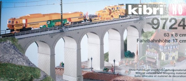 Kibri 9724 H0 - Viadukt Aachtal gerade. Bausatz in 1/87.
