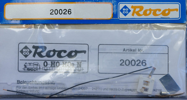 Roco N 20026 Beleuchtundssatz für 4-achsige Wagen
