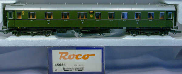 Roco 45684 H0 Einheitsschnellzugwagen 1./2./3. Klasse ABC4ü-29 der DRG, Epoche II.