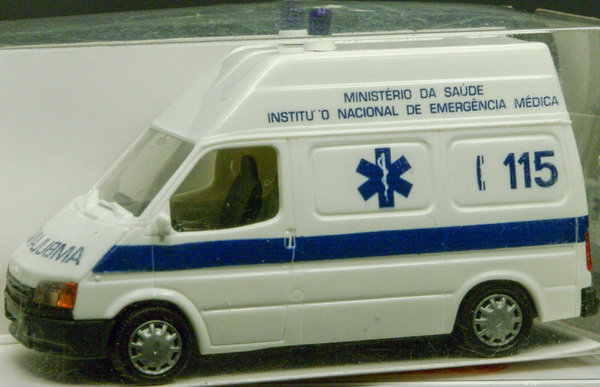Rietze 50610 H0 Ford Transit KTW Ambulancia INEM Portugal