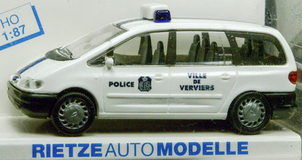 Rietze 50743 H0 Ford Galaxy Bus Polizei Police Verviers Belgien