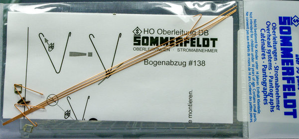 Sommerfeldt H0 138 Bogenabzug für max. 3 Gleise, 1 Stück (ohne Mast)