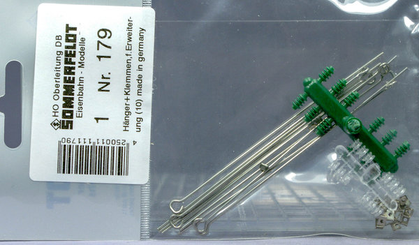 Sommerfeldt H0 179 Hänger und Klemmen für elektrische Isolierung Quertragwerk, (10 Stück)