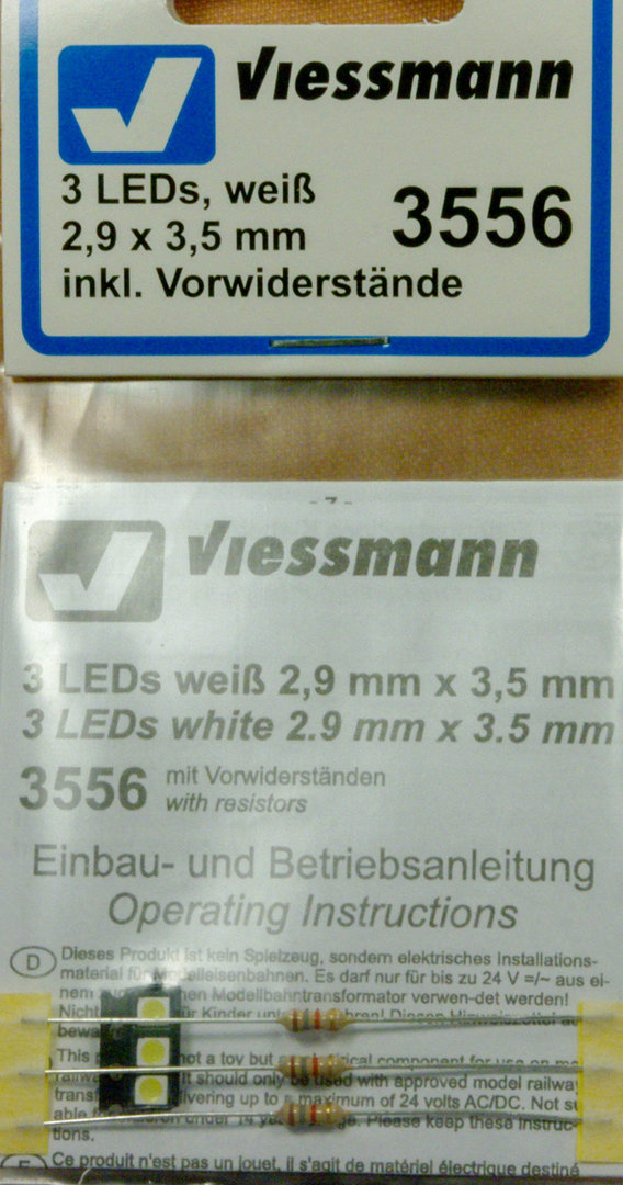 Viessmann 3556 LED weiß, 3 Stück.