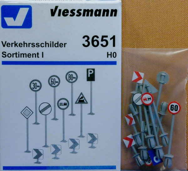Viessmann 3651 H0 Verkehrsschilder, Sortiment I