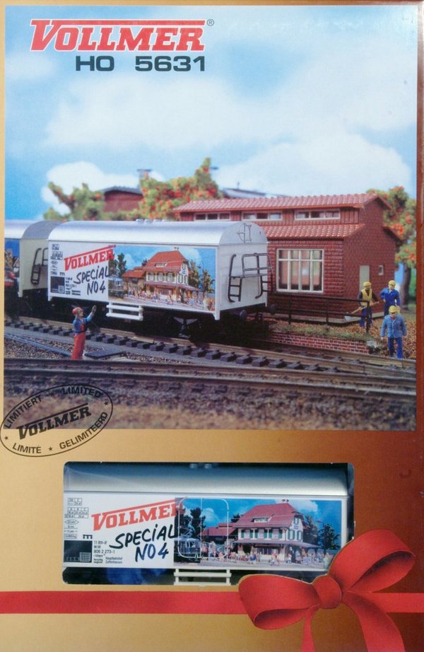 Vollmer 5631 H0 - Güterwagen Vollmer-Special no. 4 mit Werkhalle