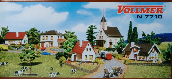Vollmer 7710 N - Dorfbausatz, Dorf mit Kirche.