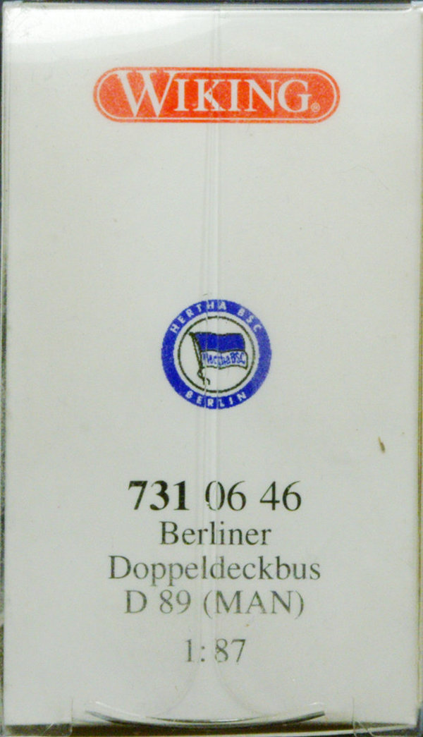 Wiking 073106 H0 MAN D 89 Doppeldeckerbus "Herta BSC"