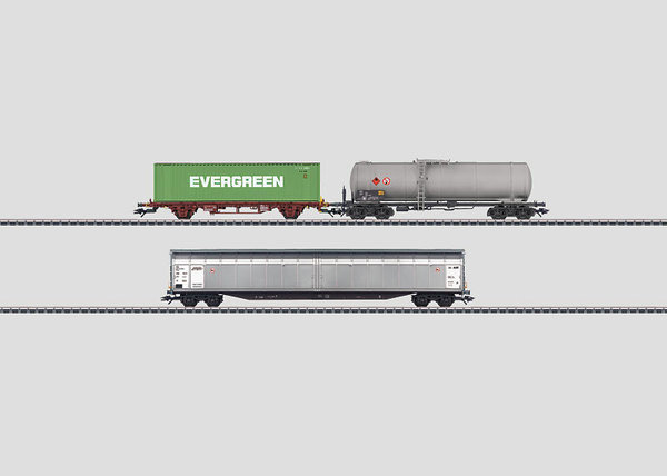 Märklin 46099 H0 Güterwagen-Set der NSB aus drei unterschiedlichen Bauarten.
