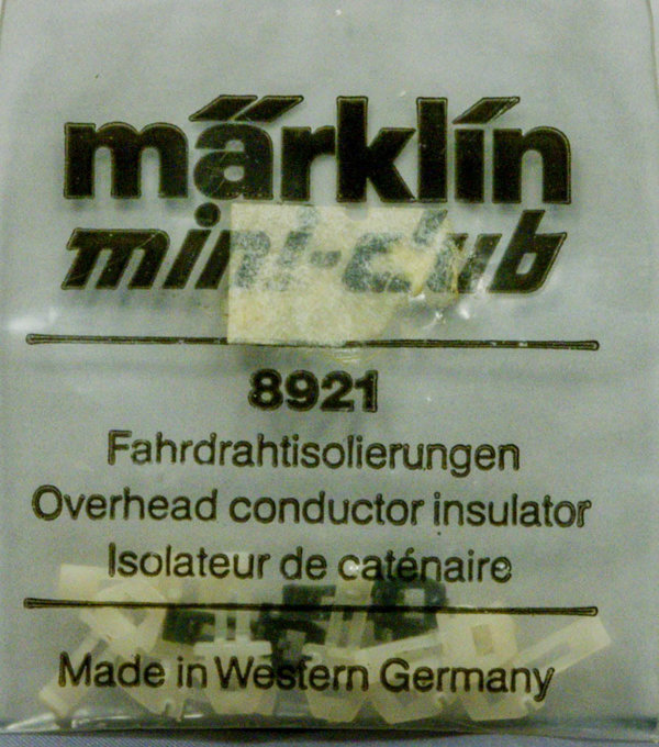 Märklin 8921 Spur Z. Packung Fahrdrahtisolierungen.