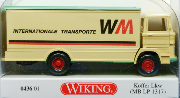Wiking 043601 H0 Koffer-Lkw (MB LP 1317) "WM Internationale Transporte"