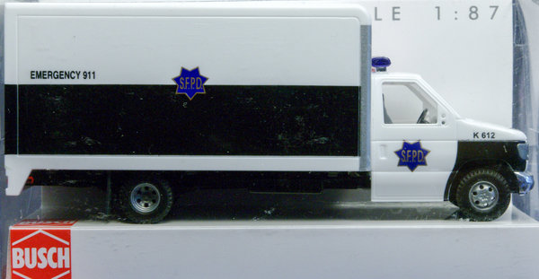 Busch 41851 H0 Ford E-350 Koffer "Police S.F.P.D."