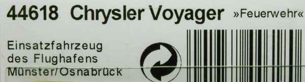 Busch 44618 H0. Chrysler Voyager ELW FMO Flughafen Münster