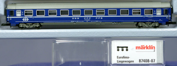 Märklin 87408-07 Spur Z Eurofima-Liegewagen Bcm der SBB.