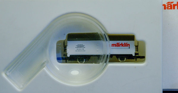Märklin miniclub Spur Z. Händlerpresent zum Jahreswechsel 1985 / 1986 mit Lupe