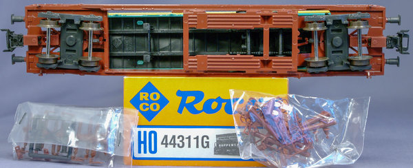 Roco 44311G H0 Taschenwagen Sdkms707 der DB, mit  Auflieger "SCHENKER"