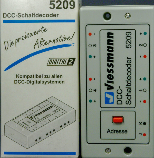 Viessmann 5209 DCC Schaltdecoder 4-fach zum ein- und ausschalten von Stromkreisen