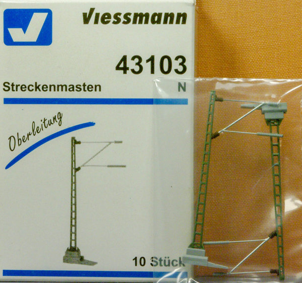 Viessmann 43103 N Streckenmast, 10 Stück