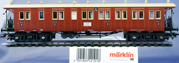 Märklin 42101 H0 Schnellzug-Plattformwagen BCCi der K.W.St.E. 2. und 3. Klasse.