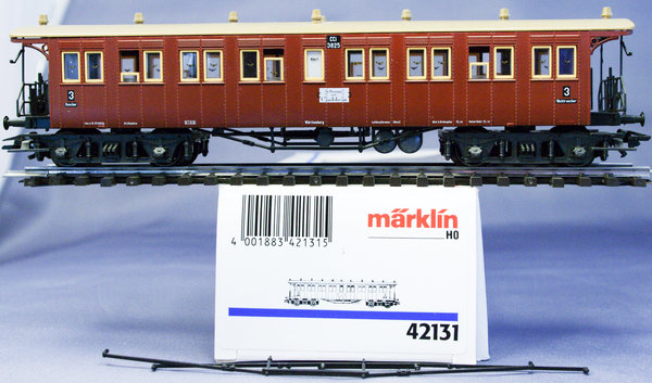 Märklin 42131 H0 Schnellzug-Plattformwagen CCi der K.W.St.E. 3. Klasse.