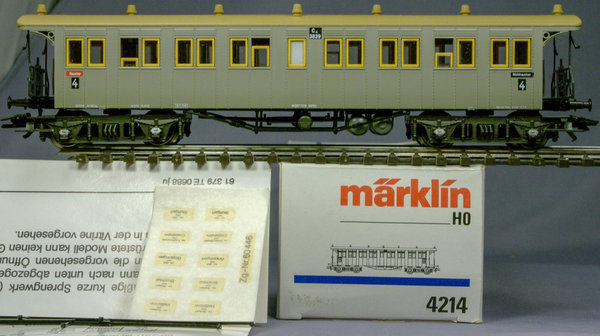 Märklin 4214 H0 Schnellzug-Plattformwagen C4 der K.W.St.E. 4. Klasse.