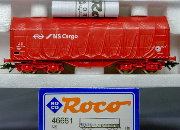 Roco 46661 H0 Schiebeplanen-Wagen Shimmns der „NS Cargo“. Mit AC-Radsätzen(Märklin).