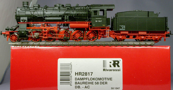 Rivarossi HR2817 H0 Dampflok BR 58 der DB. AC + Digital LokPilot V2.0. Epoche 3.