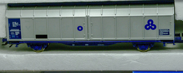 Roco 44123 H0 Doppeleinheit Schiebewandwagen „Vetropack“ der ÖBB. AC-Radsätze.