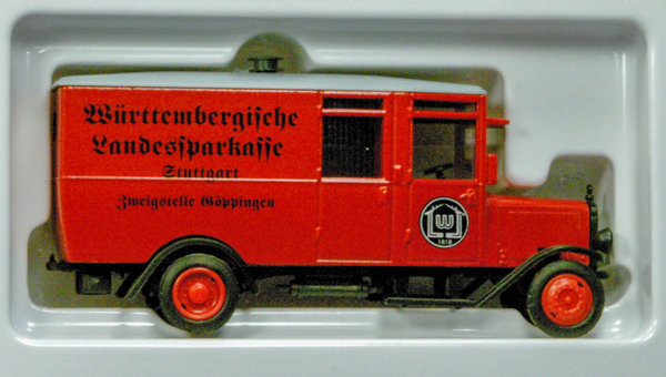 Märklin 48099 H0 Museumswagen 1999 - "Württembergische Landessparkasse Stuttgart" mit rotem Oldtimer