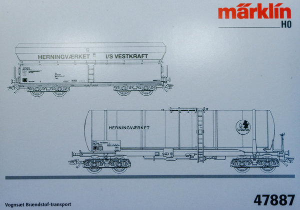 Märklin 47887 H0 Güterwagen-Set Brennstofftransport der Vestkraft Herningsværket,