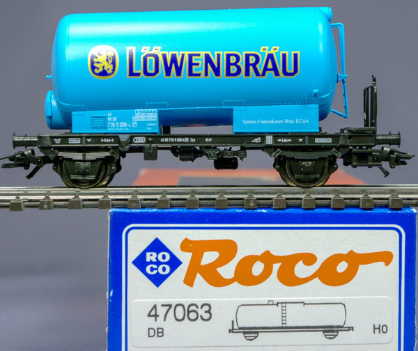 Roco 47063 H0 Kesselwagen - Löwenbräu, eingestellt bei der DB. Epoche IV. AC - Radsätze.