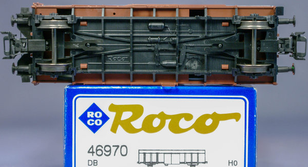 Roco 46970 H0 Güterwagen mit Bremserbühne Bauart Gmhs 35 der DB. Epoche III. AC - Radsätze