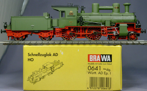 Brawa 0641 H0 Württembergische Schnellzuglok Klasse AD. Epoche I. AC - Motorola + DCC Decoder.
