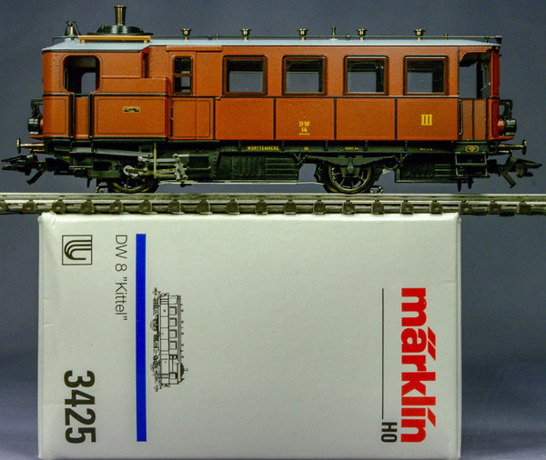 Märklin 3425 H0 Dampftriebwagen DW 14 "Kittel" der Württembergischen Staatsbahn. AC + Delta-Decoder.