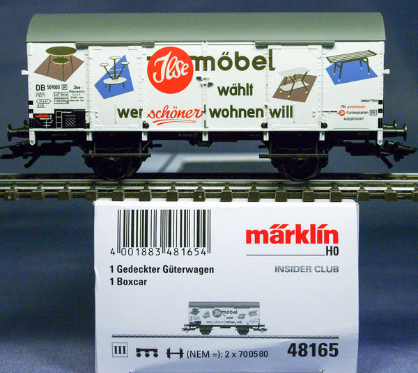 Märklin 48165 H0 Gedeckter Güterwagen Geh 20 der DB. "Ilse-Möbel" Insider Jahreswagen 2015.