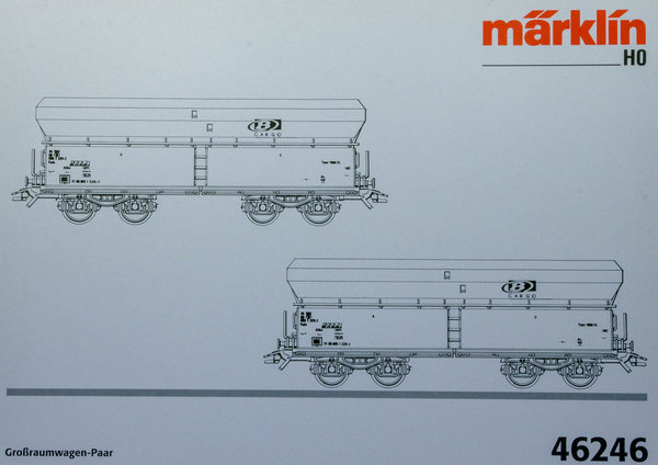 Märklin 46246 H0 Wagen-Set aus zwei Schüttgutwagen Fals der SNCB.