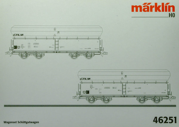 Märklin 46251 H0 Wagen-Set aus zwei Schüttgutwagen Fals der CFL. Epoche V.