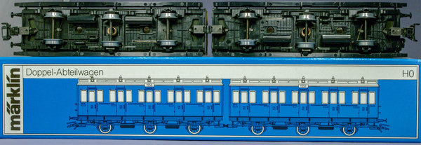 Märklin 4207 H0 Doppel-Abteilwagen B3 der KPEV 2.Kl. AC Modell. Epoche I.