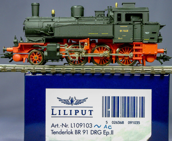 Liliput 109103 H0 Tenderlok BR 91 der DRG. AC-analog für das Märklin Mittelleiter-System.