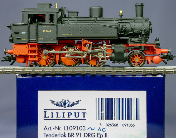 Liliput 109103 H0 Tenderlok BR 91 der DRG. AC-analog für das Märklin Mittelleiter-System.