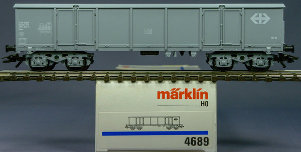 Märklin 4689 H0 Hochbordwagen Eaos der SBB in grauer Farbgebung. Epoche V