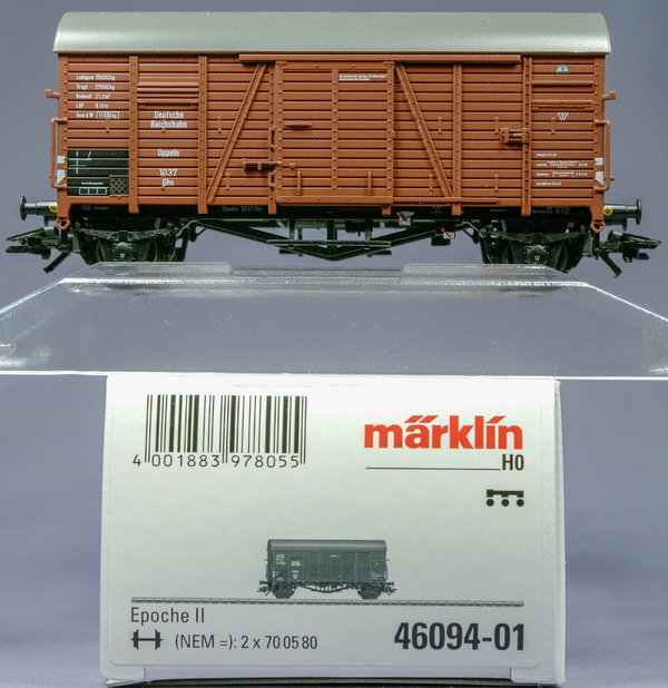 Märklin 46094-01 H0 Gedeckter Güterwagen Oppeln Bauart Ghs ohne Bremserhaus. Epoche II.